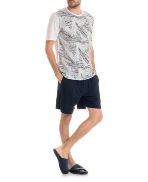 Pijama-Masculino-Tombini-Bermuda-Viscolycra-Folhas