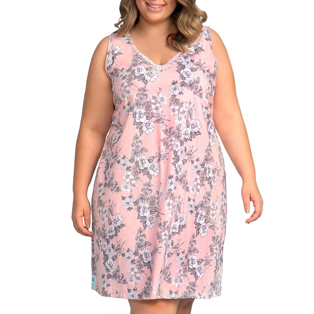 Camisola-Plus-Size-Lua-Encantada-Algodao-Floral