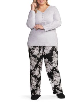 Pijama-Plus-Size-Feminino-Lua-Encantada-Algodao-Floral