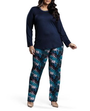 Pijama-Plus-Size-Feminino-Recco-Longo-Viscolycra-Onca