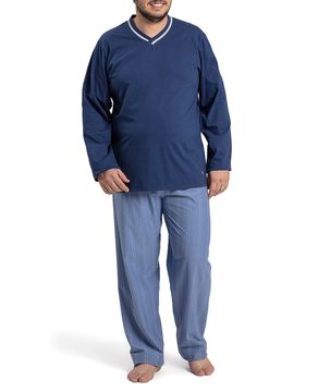 Pijama-Plus-Size-Masculino-Recco-Algodao-Calca-Listras