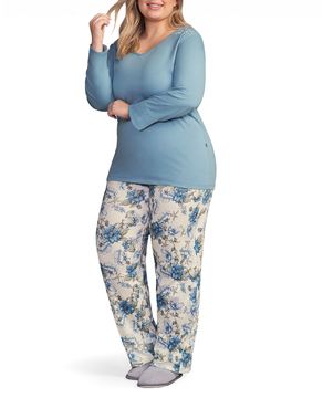 Pijama-Plus-Size-Feminino-Lua-Encantada-Renda-Floral