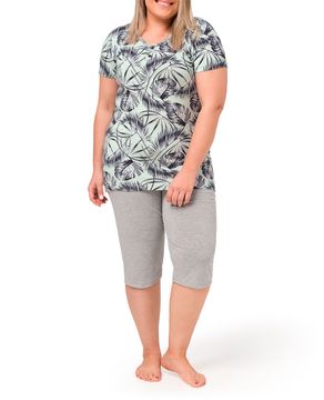 Pijama-Plus-Size-Capri-Toque-Viscolycra-Tropical