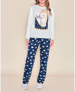 Pijama-Feminino-Moletinho-Flanelado-Lua-Cheia-Estrelas