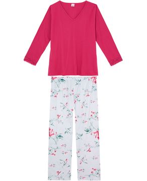 Pijama-Plus-Size-Feminino-Lua-Encantada-Calca-Floral