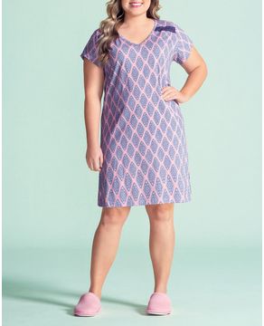 Camisola-Plus-Size-Lua-Encantada-Algodao-Losangos