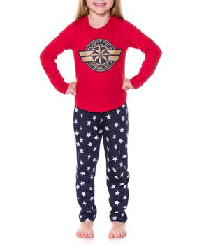 Pijama-Infantil-Feminino-Capita-Marvel-Calca-Estrelas