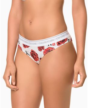 Calcinha-Calvin-Klein-Tanga-Cotton-CK-One-Rosas