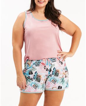 Pijama-Plus-Size-Feminino-Recco-Regata-Short-Verao