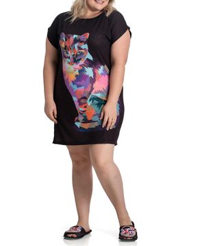 Camisola-Plus-Size-Toque-Poliplex-Viscolycra-Gato