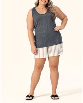 Bermudoll-Plus-Size-Lua-Encantada-Viscose-Listras