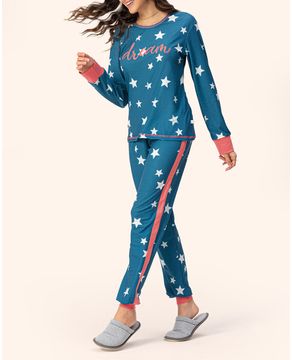 Pijama-Feminino-Lua-Encantada-100--Algodao-Estrelas