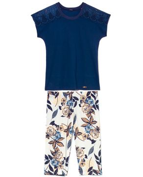 Pijama-Capri-Floral-Toque-Algodao-Renda