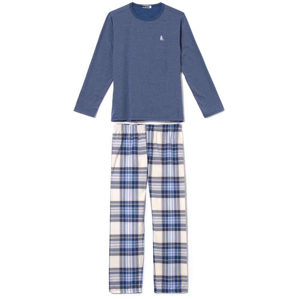 Pijama-Masculino-Lua-Cheia-Flanelado-Mescla-Xadrez