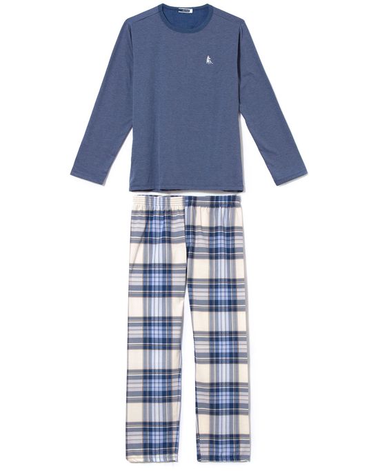 Pijama-Masculino-Lua-Cheia-Flanelado-Mescla-Xadrez