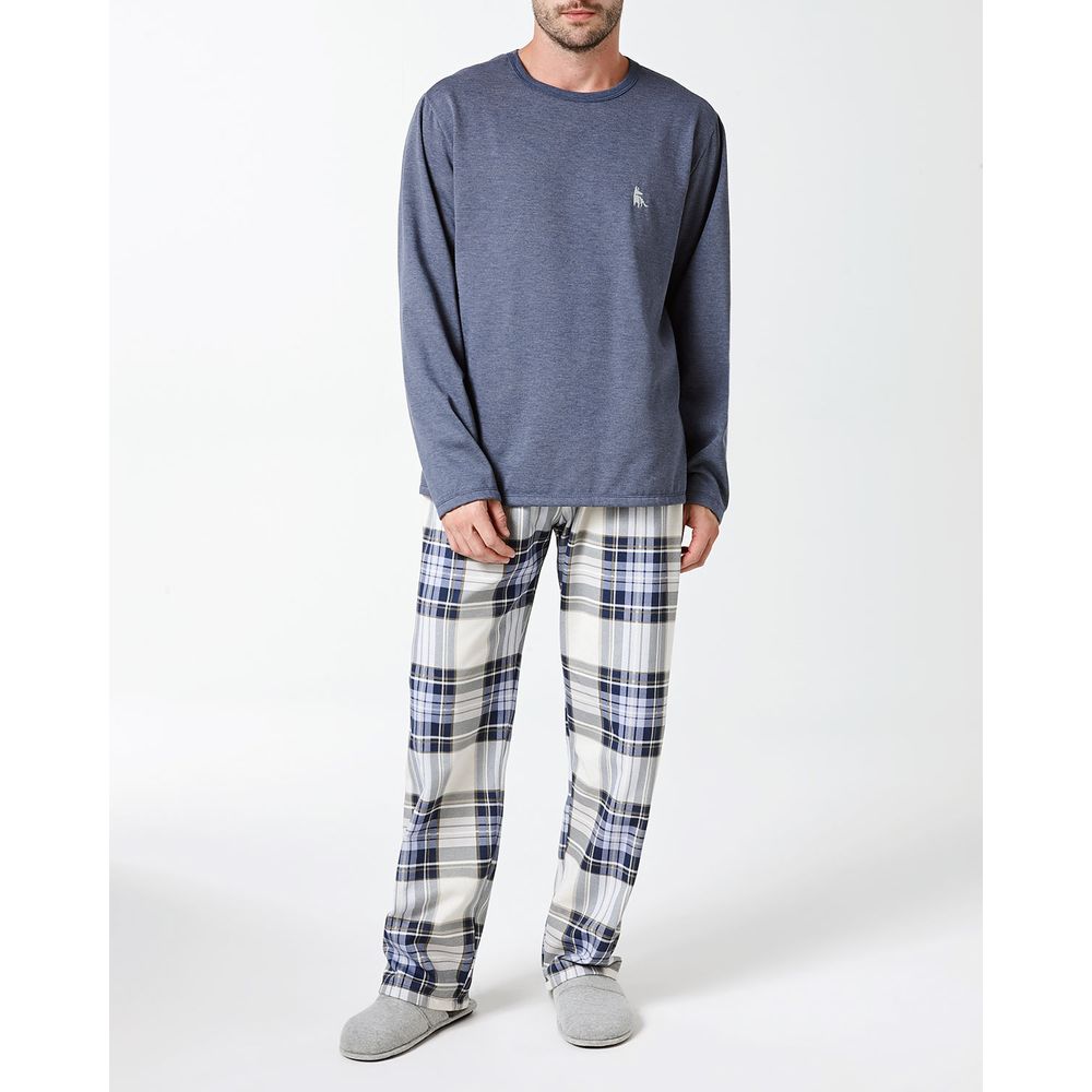 Pijama-Masculino-Lua-Cheia-Flanelado-Mescla-Xadrez