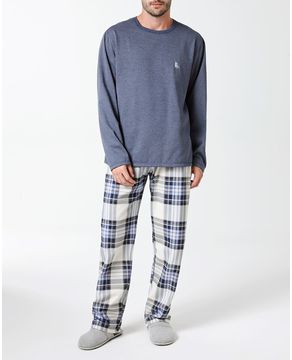 Pijama-Masculino-Lua-Cheia-Flanelado-Mescla-Xadrez