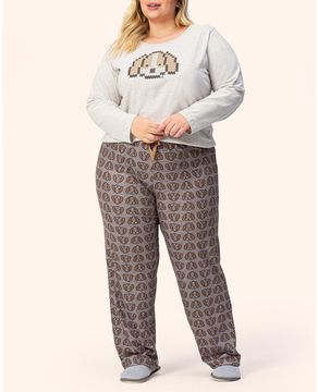 Pijama-Plus-Size-Feminino-Lua-Encantada-Malha-Dog