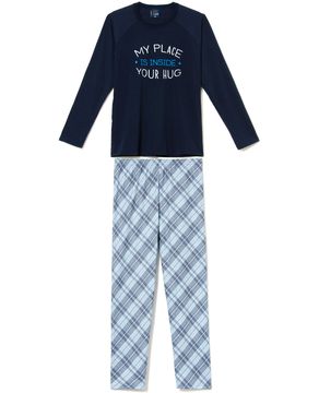 Pijama-Masculino-Toque-Molecotton-Calca-Xadrez