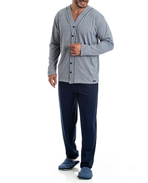 Pijama-Aberto-Masculino-Toque-Algodao-Mescla