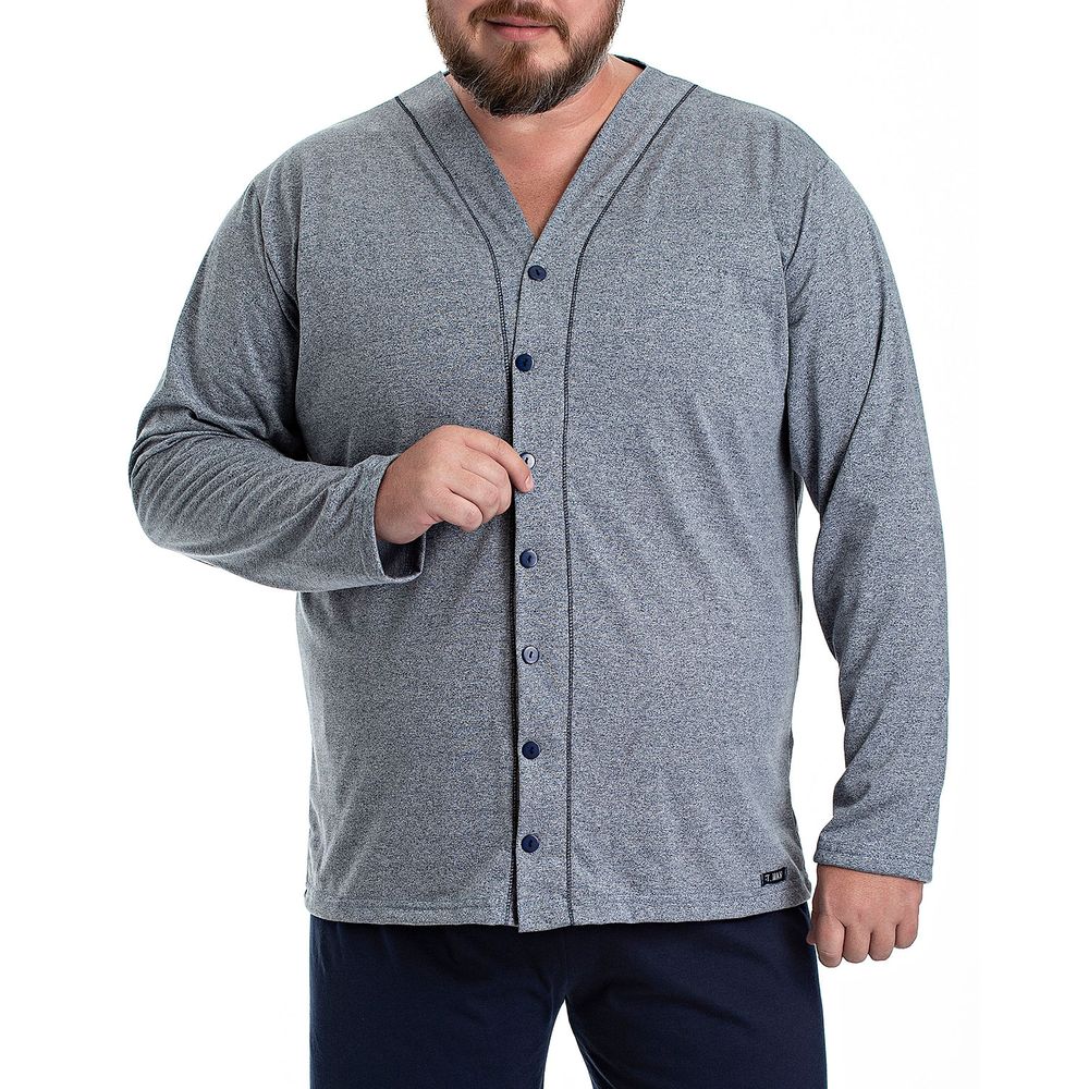 Pijama-Plus-Size-Masculino-Aberto-Toque-Algodao