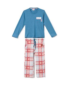 Pijama-Infantil-Feminino-Lua-Encantada-Algodao-Xadrez