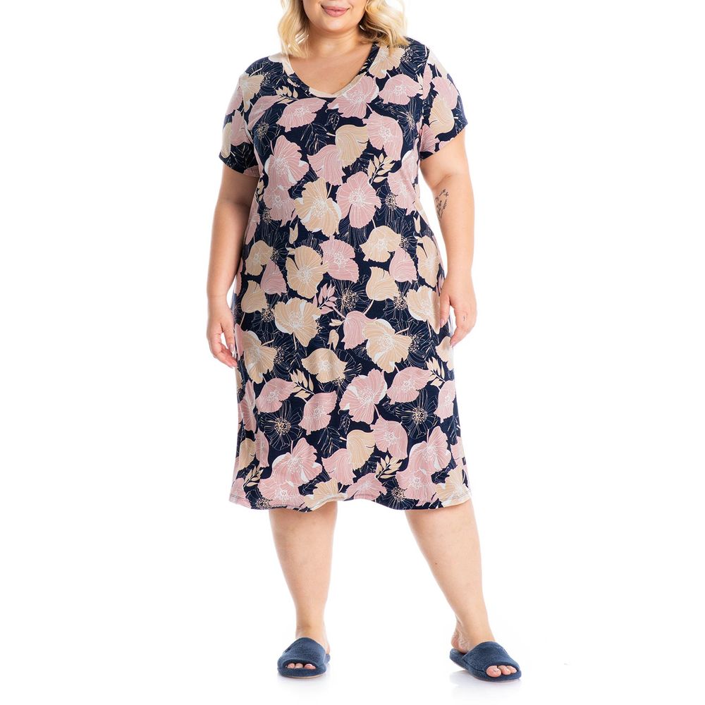 Camisao-Plus-Size-Daniela-Tombini-Viscolycra-Floral