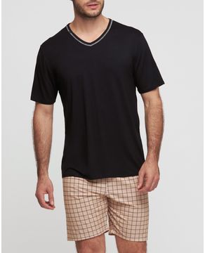 Pijama-Masculino-Curto-Recco-Visco-Stretch-Xadrez