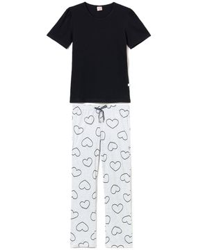 Pijama-Feminino-Lua-Encantada-Cotton-Calca-Coracoes