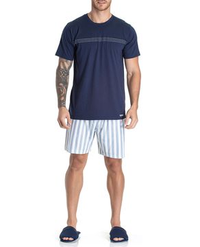 Pijama-Masculino-Toque-Algodao-Short-Listras