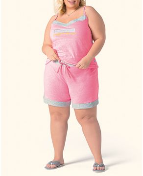 Pijama-Plus-Size-Lua-Encantada-Malha-Neon-Alca