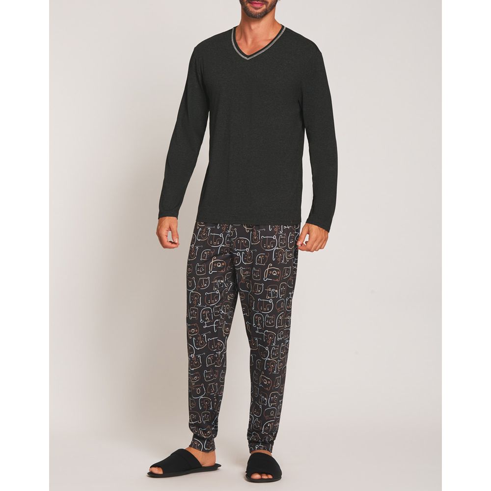 Pijama-Masculino-Recco-Visco-Calca-Flanelada-Ursos