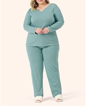 Pijama-Plus-Size-Feminino-Lua-Encantada-Algodao-Poa