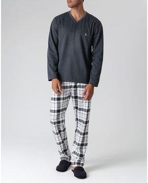 Pijama-Masculino-Lua-Cheia-Flanelado-Calca-Xadrez