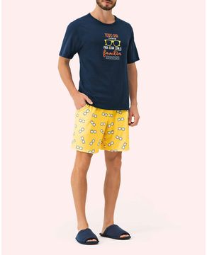 Pijama-Masculino-Curto-Lua-Encantada-Algodao-Oculos