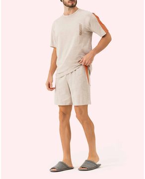 Pijama-Masculino-Curto-Lua-Encantada-Algodao-Faixas