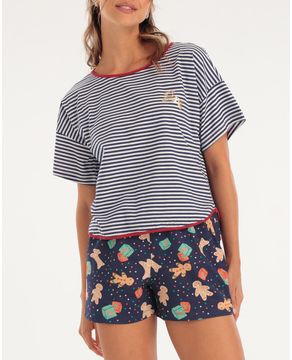 Pijama-Feminino-Acuo-Algodao-Short-Biscoito-Natal