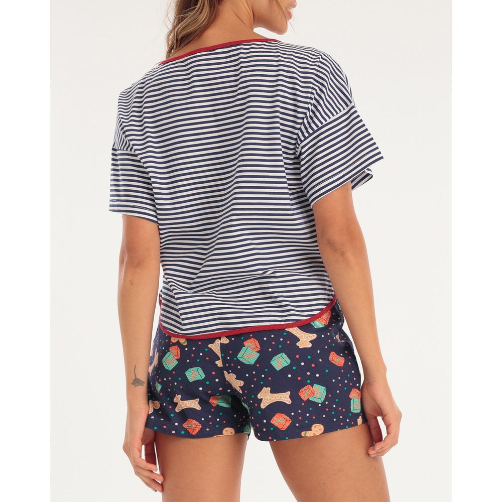 Pijama-Feminino-Acuo-Algodao-Short-Biscoito-Natal