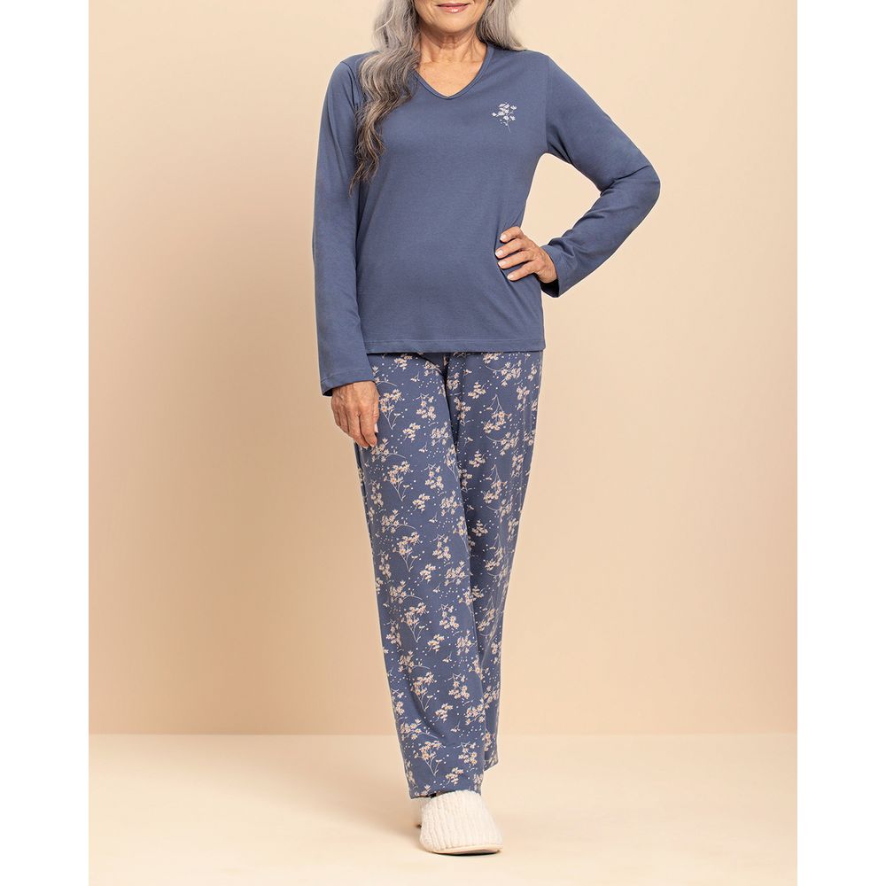 Pijama-Feminino-Lua-Encantada-100--Algodao-Floral