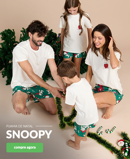 Pijama Família Snoopy de Natal