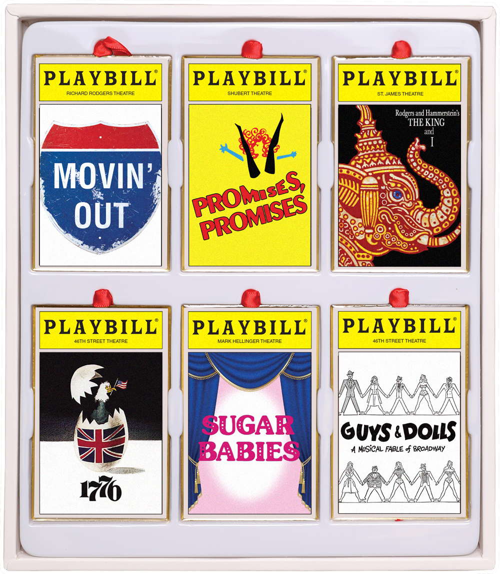 2022 Playbill Ornaments from the Broadway Cares Classic Collection - Set of Six