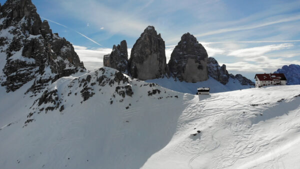 Tre Cime di Lavaredo in winter