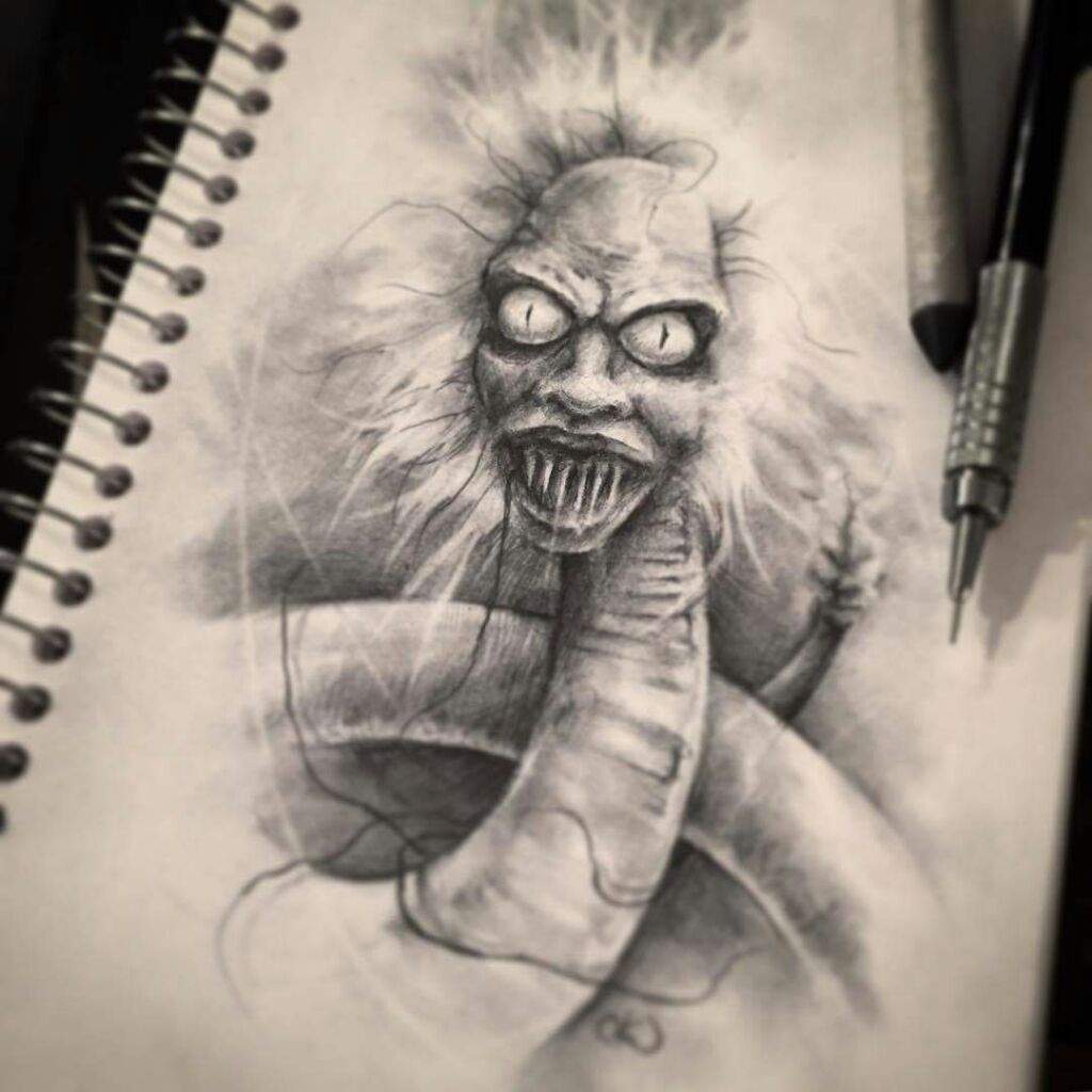 Awesome creepy drawings-All you need is a pencil, a blending stump and a creative/morbid mind. 

Made by [Chad Wehrle Art|htt