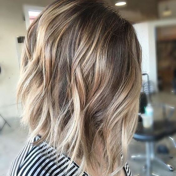 Balayage Lob Hair Cuts for Thick Hair