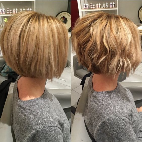 Layered, Wavy Bob Haircut for Women Short Hair - Balayage Short Hairstyles