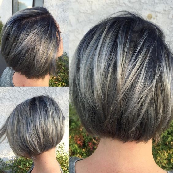 Ombre, Layered Short Bob Hairstyles - Round Short Haircut for Women