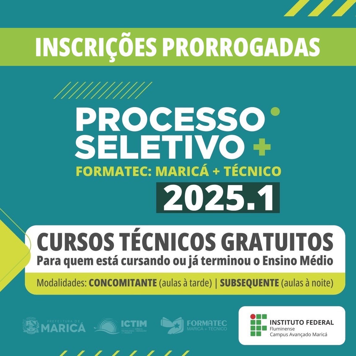 IFF Maricá prorroga até 20/12 inscrições para 400 vagas em Cursos Técnicos Concomitantes e Subsequentes