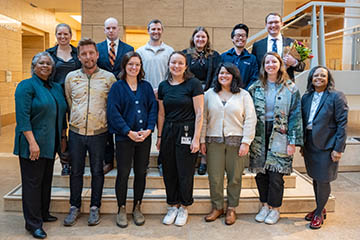 2024 Dean's Mentoring Award honorees pose for a photo with Dean Blake and Assistant Dean Allen