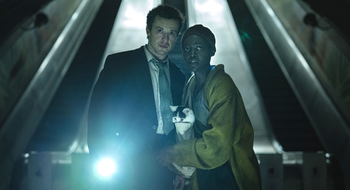 Joseph Quinn and Lupita Nyong'o in A Quiet Place: Day One (2024)