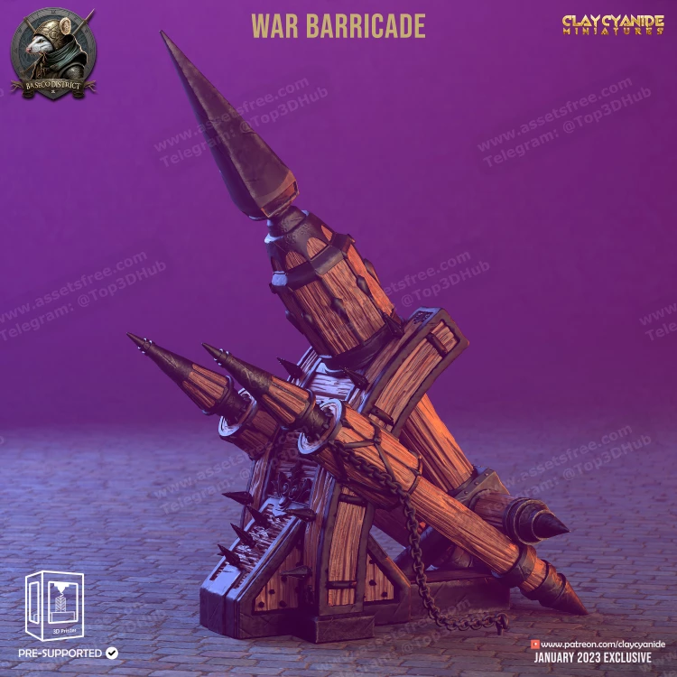 War Barricade - 3D print model - PresetsFX.com